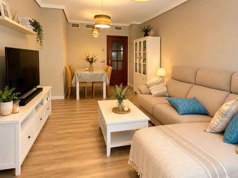 Wohnzimmer von Wohnungen zur Miete in Málaga mit Klimaanlage, Heizung und Privatgarten