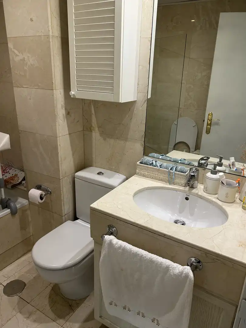 Baño de Piso de alquiler en Madrid con Aire acondicionado, Calefacción y Jardín privado