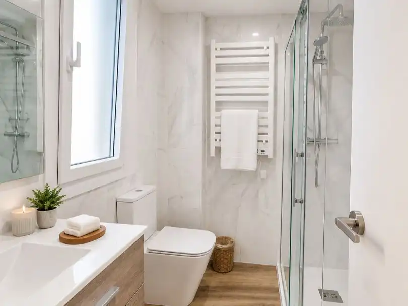 Room in Rua Río Eo, 24, Paradai Bathroom of Flat for share in Lugo with Heating, Parquet flooring and Terrace
