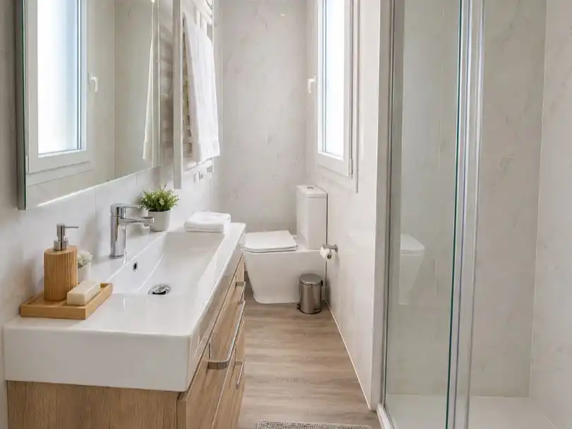 Room in Rua Río Eo, 24, Paradai Bathroom of Flat for share in Lugo with Heating, Parquet flooring and Terrace
