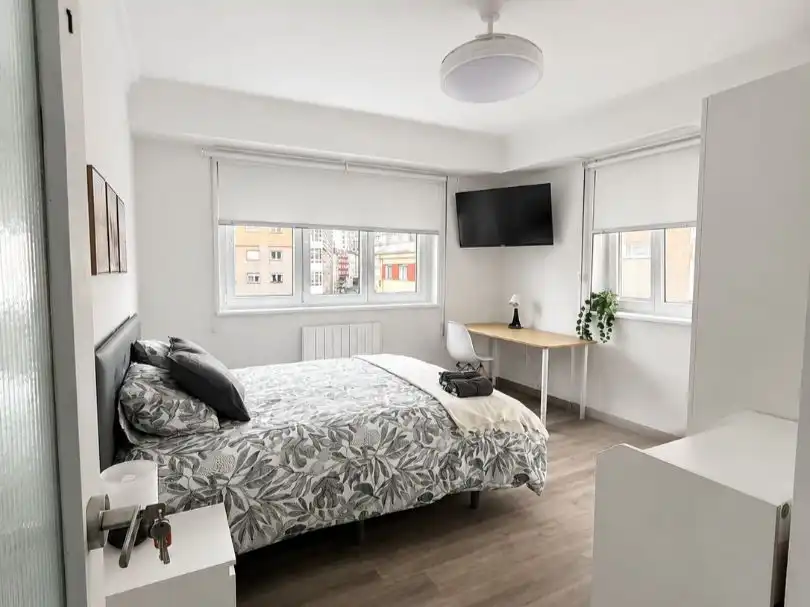 Room in Rua Río Eo, 24, Paradai Bedroom of Flat for share in Lugo with Heating, Parquet flooring and Terrace