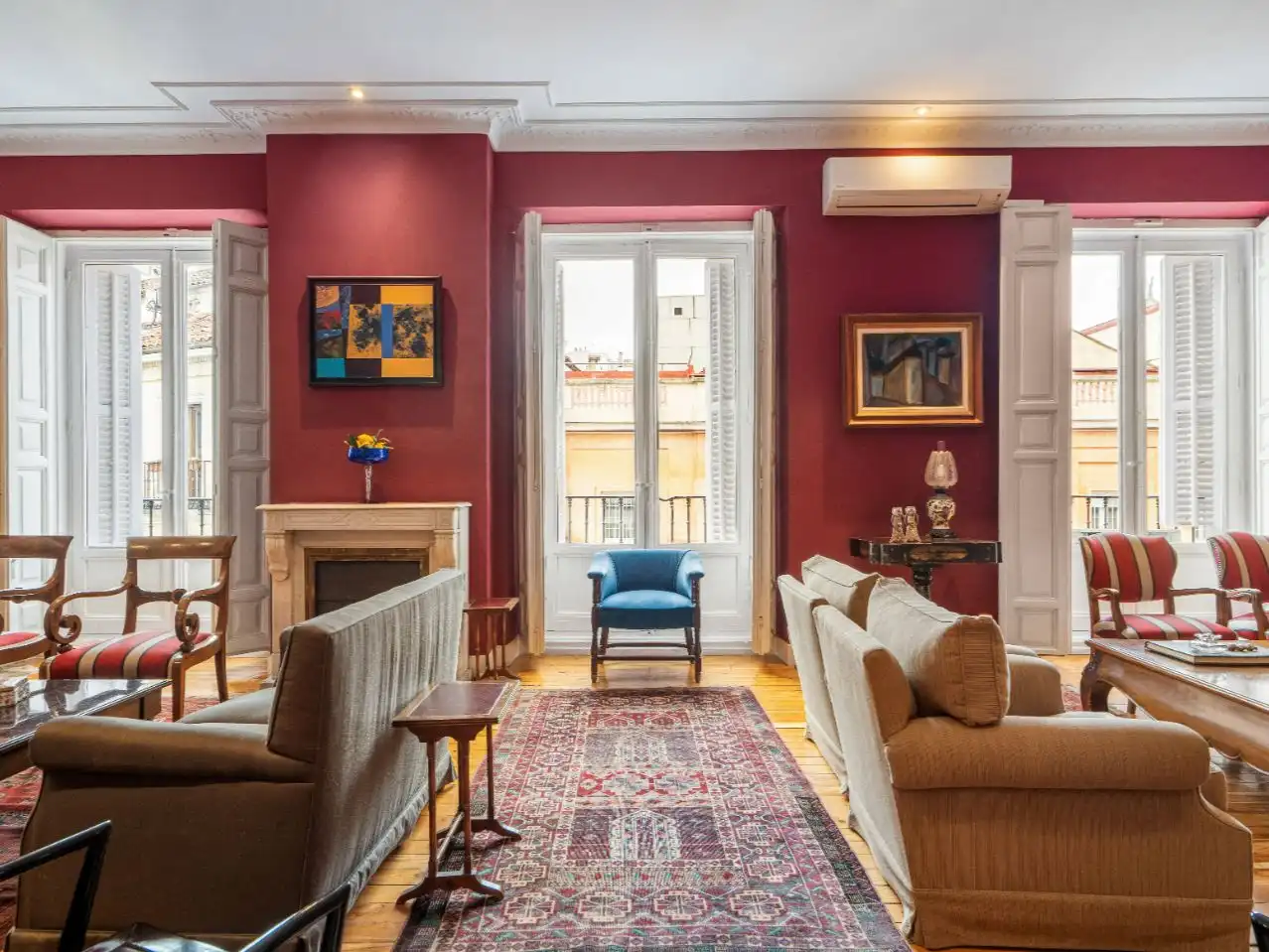 Sala d'estar de Pis en venda en  Madrid Capital amb Aire condicionat i Balcó