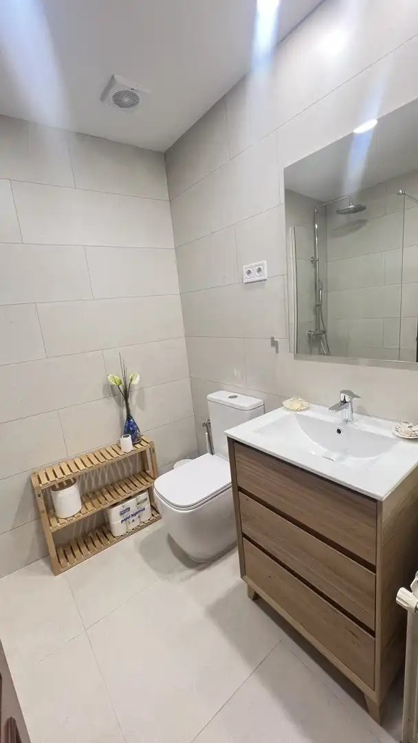 Bathroom of Flat for rent in Madrid  with Air Conditioner, Heating and Parquet flooring