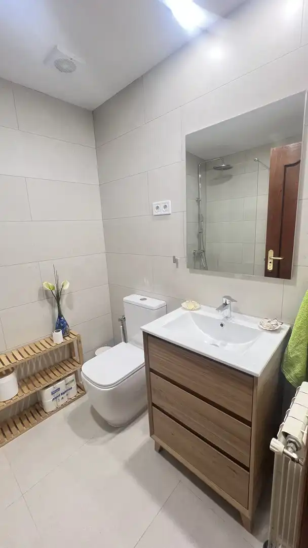 Bathroom of Flat for rent in Madrid  with Air Conditioner, Heating and Parquet flooring