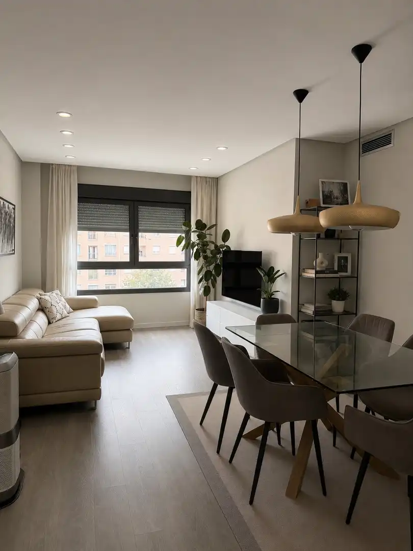 Flat for rent in Calle de Lope de Rueda, Ibiza de Madrid Living room of Flat for rent in Madrid with Air Conditioner, Heating and Private garden