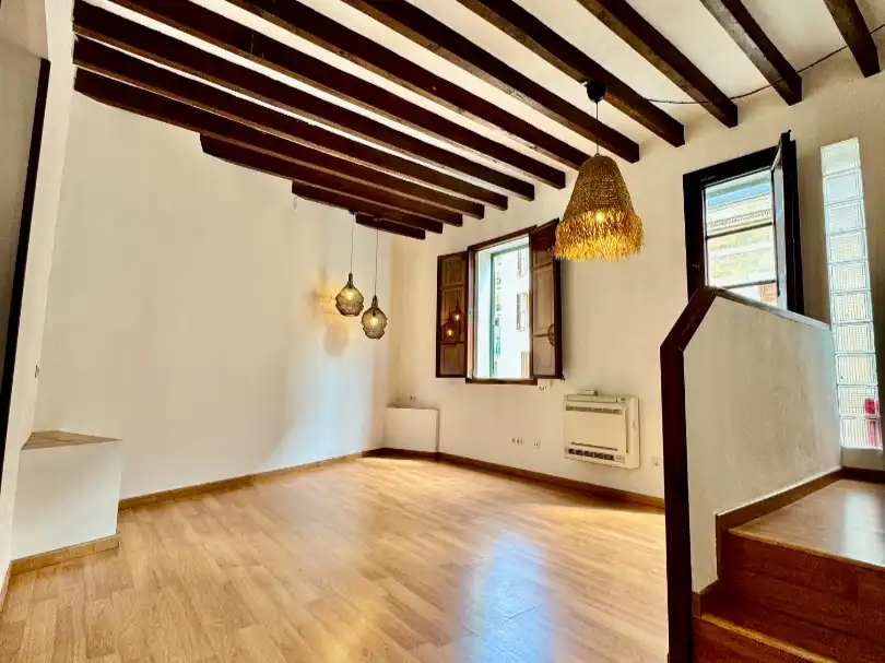 Pis de lloguer a Carrer de la Riera, 3, Sant Jaume Sala d'estar de Pis de lloguer en Palma de Mallorca amb Aire condicionat, Parquet i Balcó