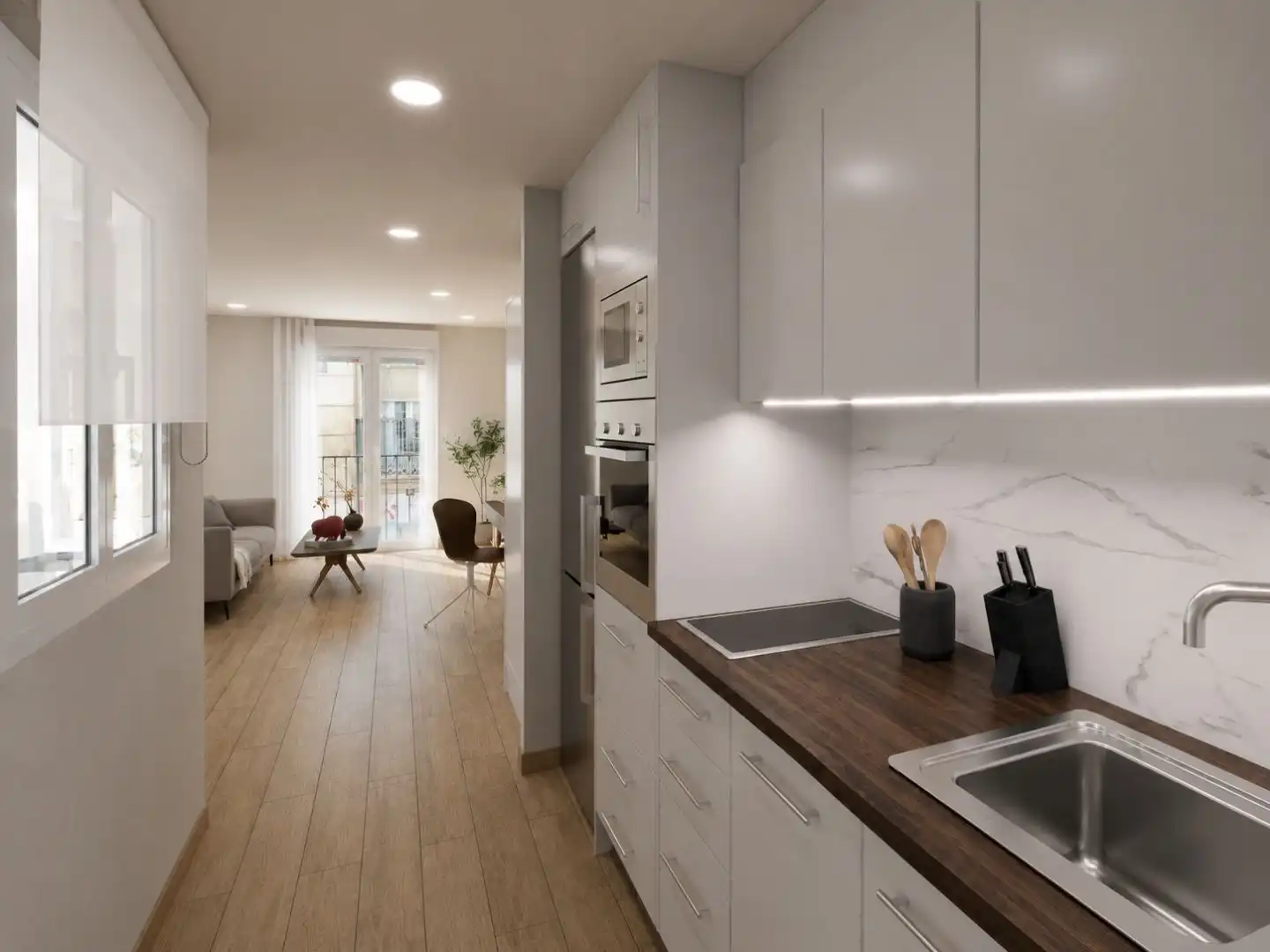 Wohnung zum Verkauf in Calle de D. Joaquín Costa, Barbastro Küche von Wohnung zum Verkauf in Barbastro mit Parkett, Terrasse und Abstellraum