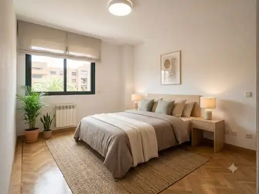 Bedroom of Flat for sale in  Madrid Capital  with Air Conditioner and Swimming Pool