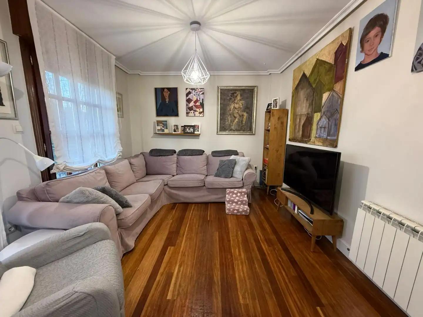 Wohnzimmer von Einfamilien-Reihenhaus zum Verkauf in Abanto y Ciérvana-Abanto Zierbena mit Terrasse und Balkon