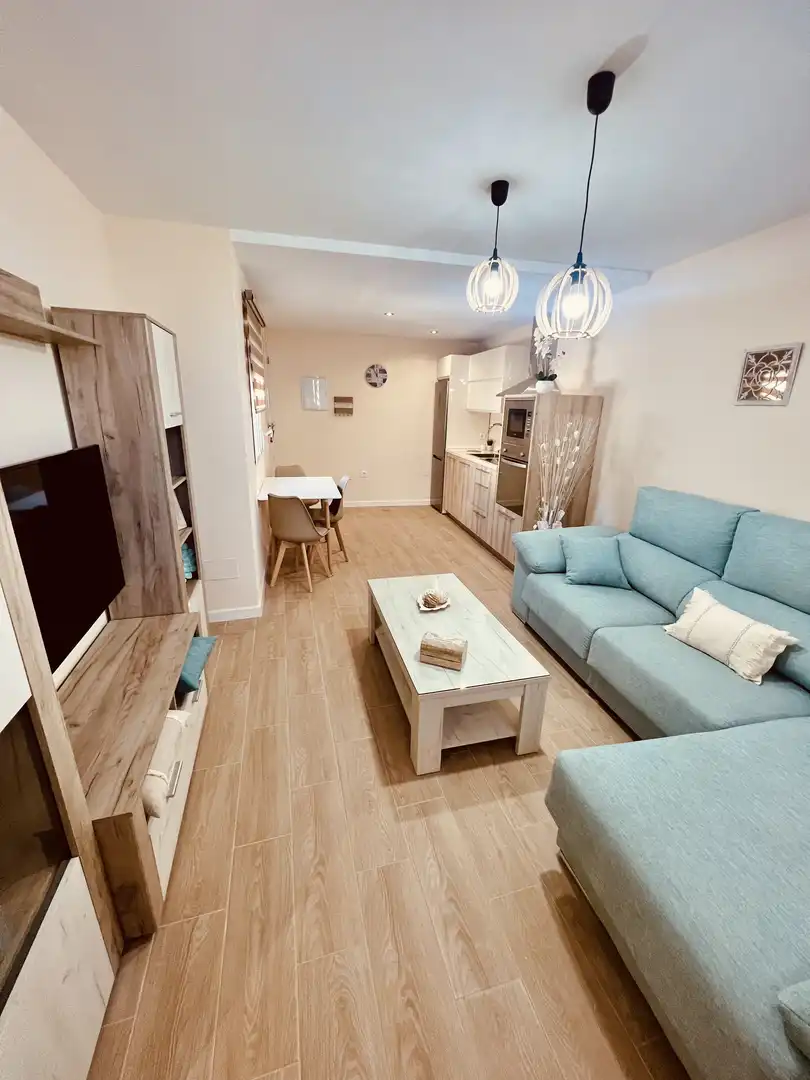 Sala de estar de Apartamento de alquiler en La Línea de la Concepción con Aire acondicionado, Calefacción y Jardín privado