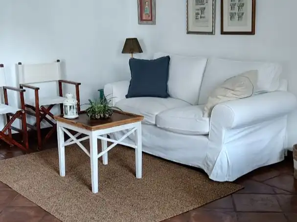 Wohnzimmer von Wohnungen zum Verkauf in Bormujos mit Klimaanlage, Heizung und Privatgarten