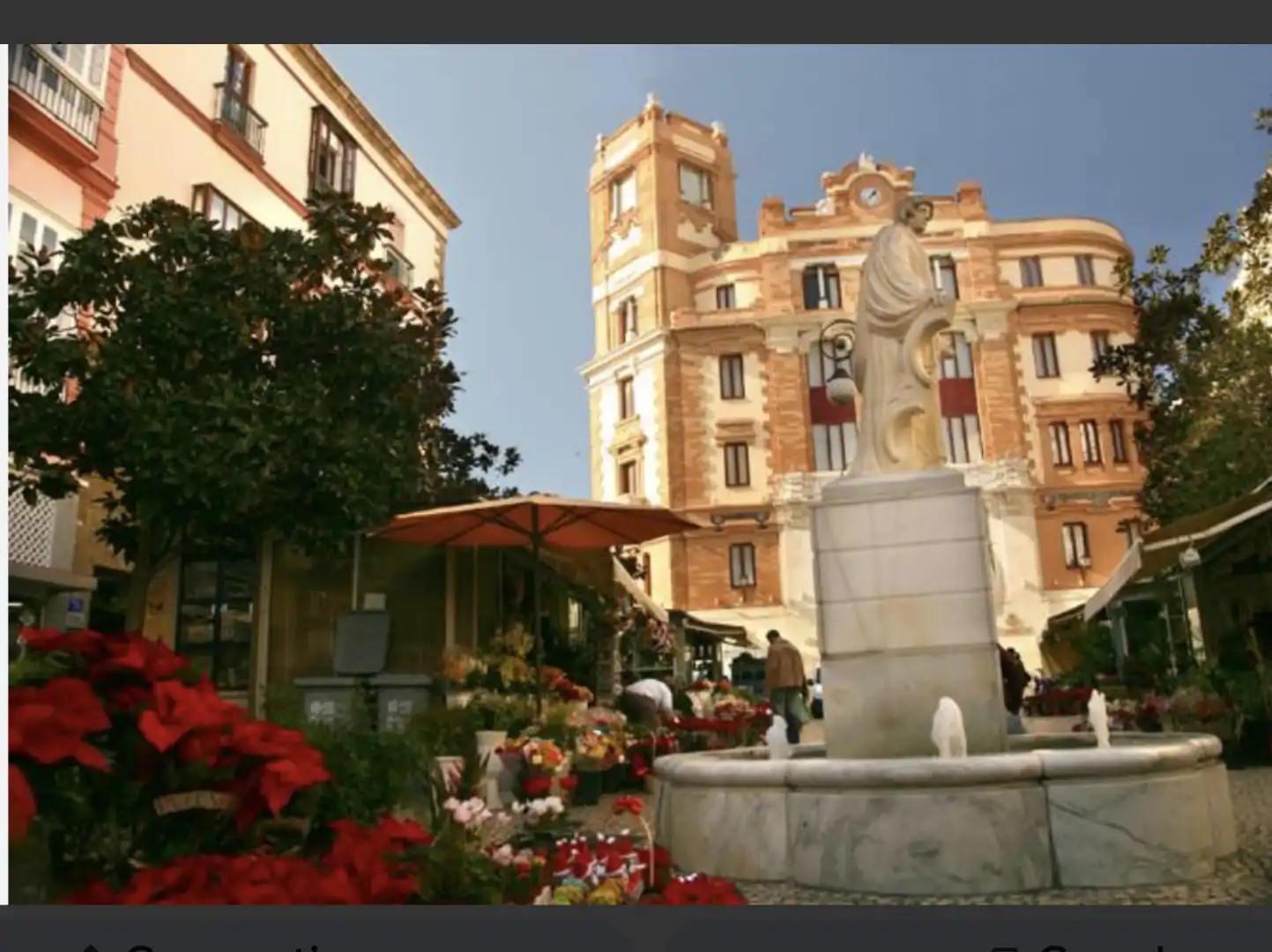 Wohnung zur Miete in Plaza Topete, El Pópulo - Santa María Außenansicht von Wohnung zur Miete in Cádiz mit Klimaanlage, Heizung und Privatgarten