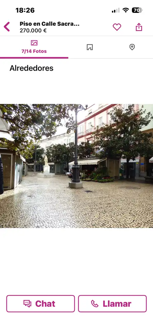 Wohnung zur Miete in Plaza Topete, El Pópulo - Santa María Außenansicht von Wohnung zur Miete in Cádiz mit Klimaanlage, Heizung und Privatgarten