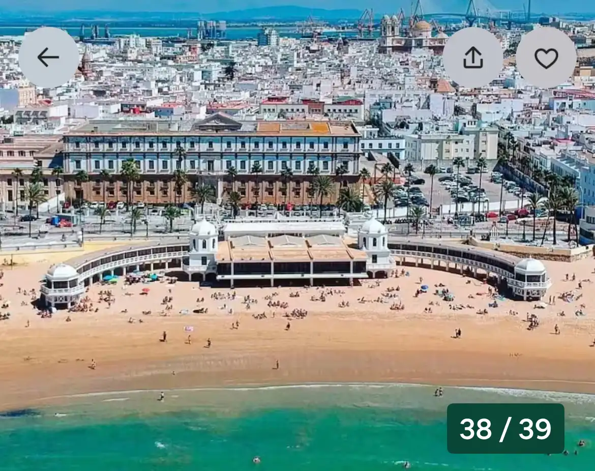 Wohnung zur Miete in Plaza Topete, El Pópulo - Santa María Außenansicht von Wohnung zur Miete in Cádiz mit Klimaanlage, Heizung und Privatgarten