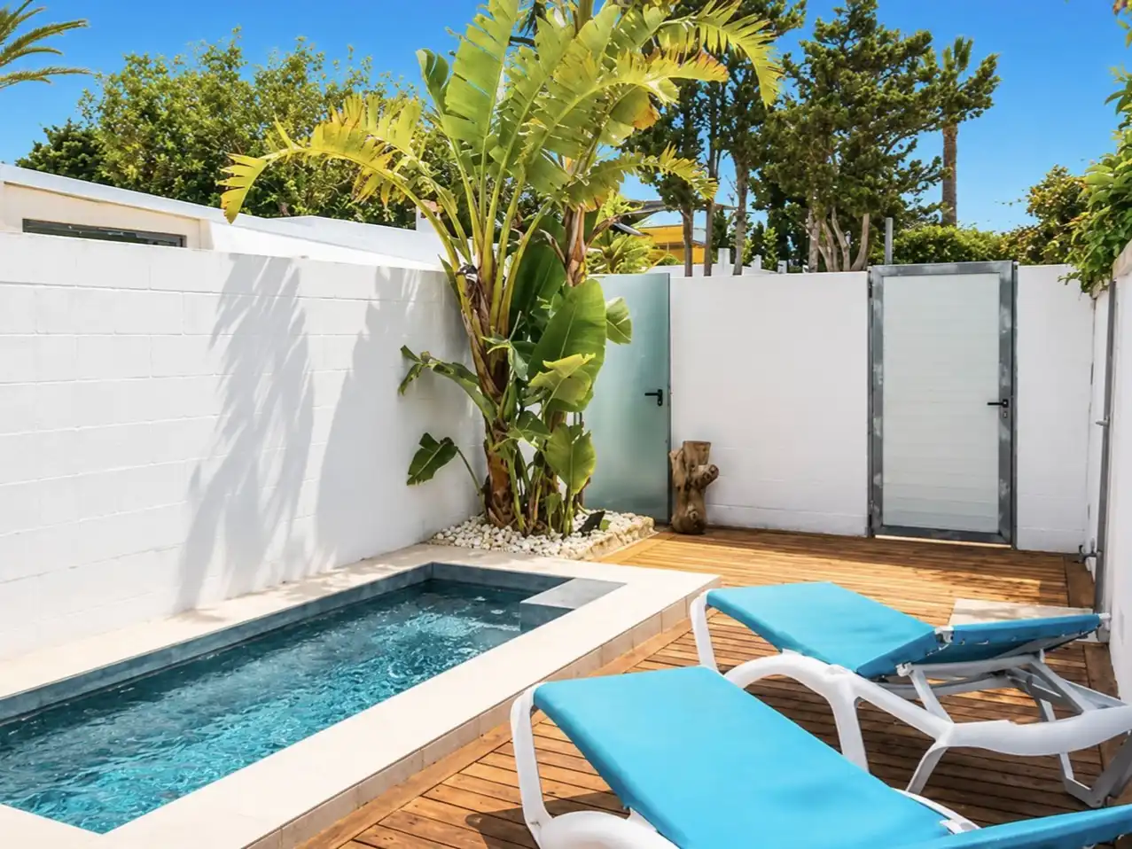 Terraza de Piso de alquiler en Vejer de la Frontera con Aire acondicionado, Calefacción y Jardín privado