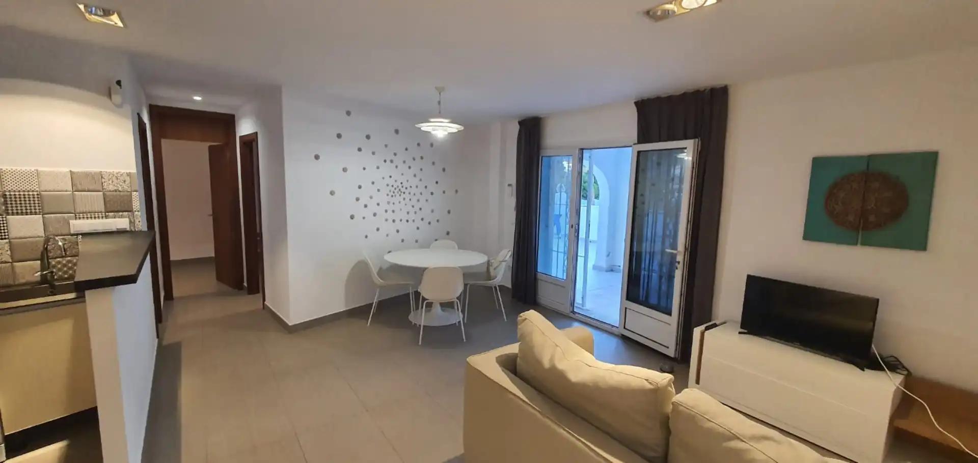 Wohnung zur Miete in Calle Puerto Mejorada, El Portet - Pla de Mar Wohnzimmer von Wohnung zur Miete in Moraira mit Klimaanlage, Heizung und Terrasse
