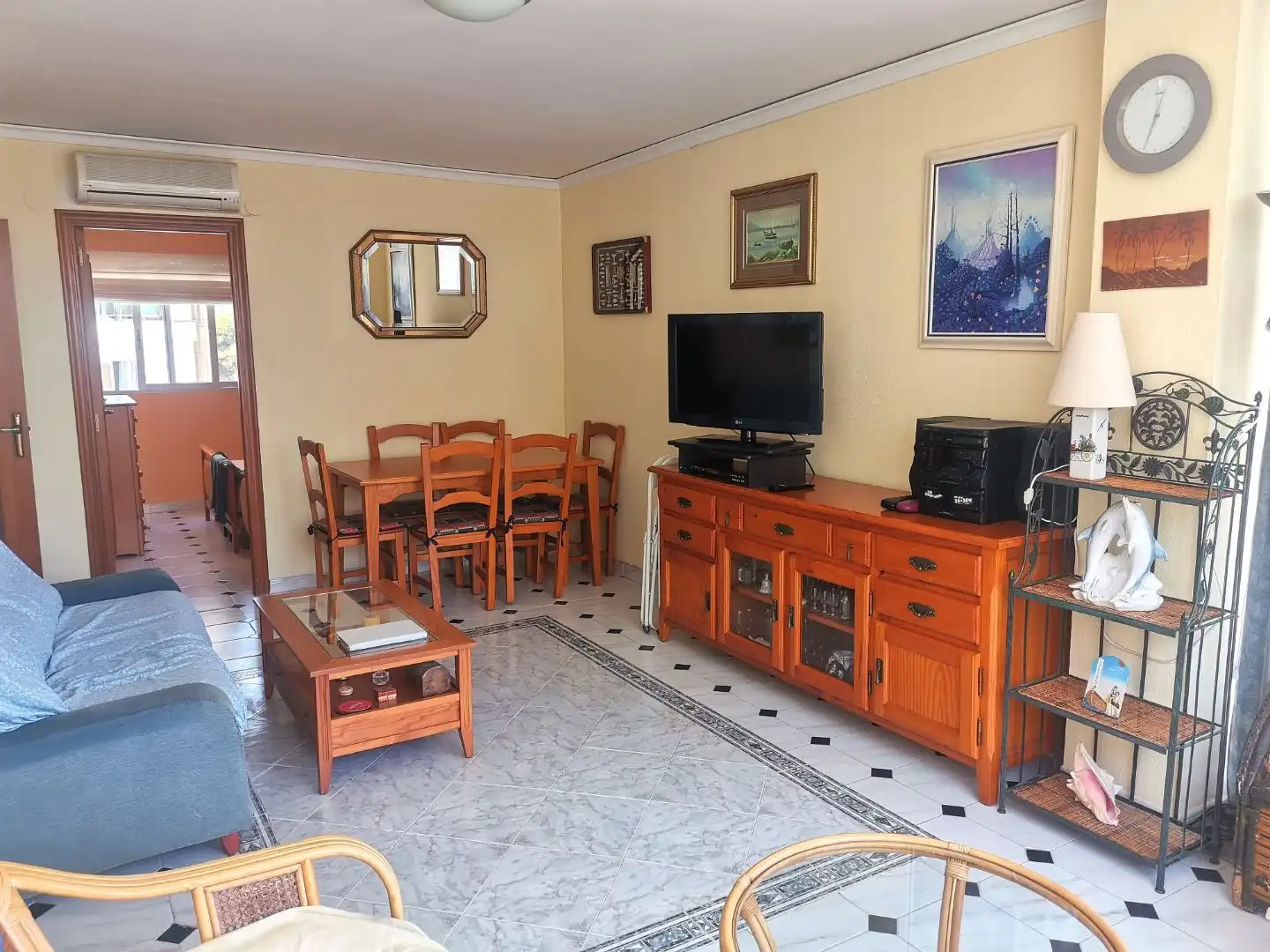 Apartamento en venta en Carrer de Menorca, 23, Playa de Gandia Sala de estar de Apartamento en venta en Gandia con Aire acondicionado