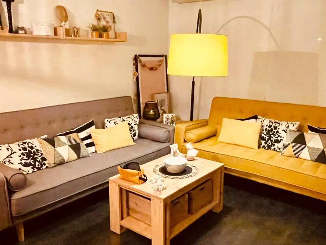Casa adosada en venta en Carrer Mestre Serrano, 48, Benimuslem Sala de estar de Casa adosada en venta en Benimuslem con Aire acondicionado, Parquet y Terraza