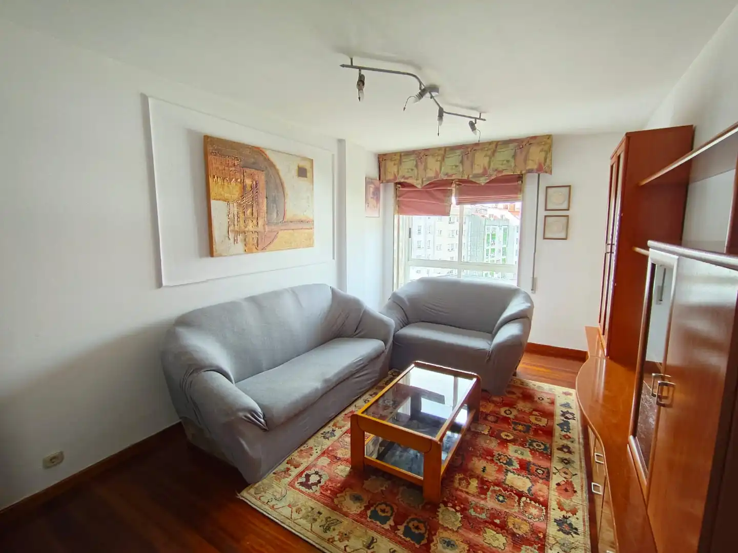 Flat for rent in Rúa Panasqueira, 5, O Milladoiro Living room of Flat for rent in Ames with Heating, Parquet flooring and Furnished