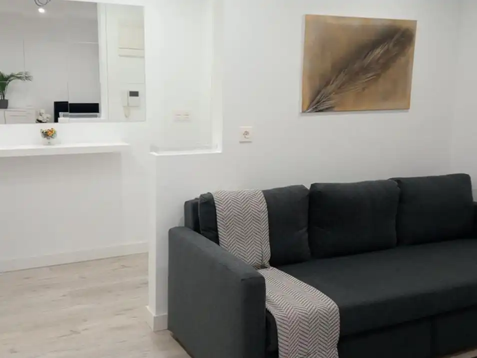 Sala d'estar de Apartament de lloguer en Gijón  amb Calefacció, Parquet i Moblat