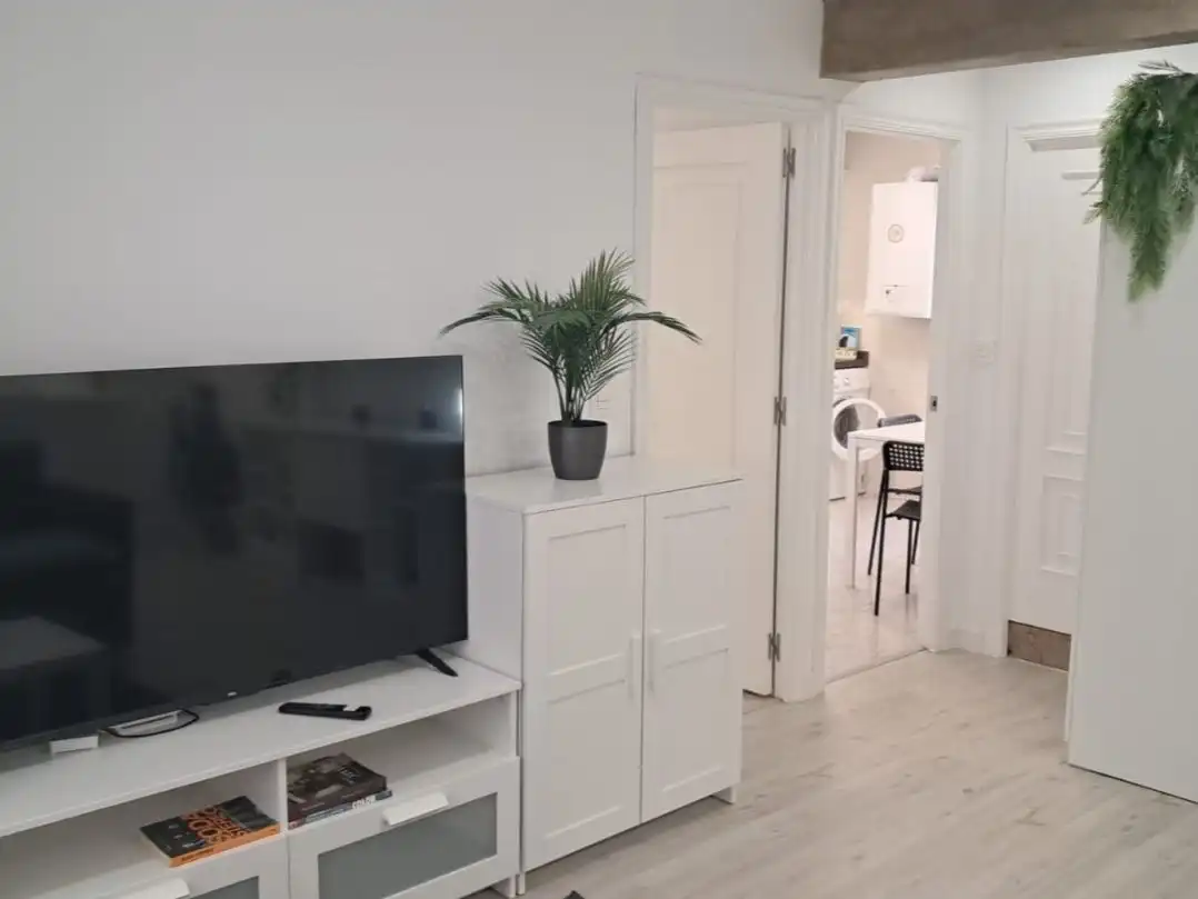 Sala d'estar de Apartament de lloguer en Gijón  amb Calefacció, Parquet i Moblat