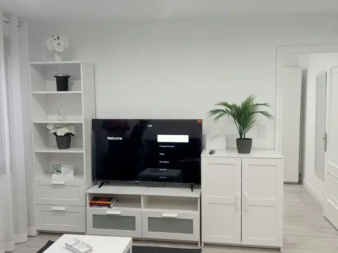 Sala d'estar de Apartament de lloguer en Gijón  amb Calefacció, Parquet i Moblat
