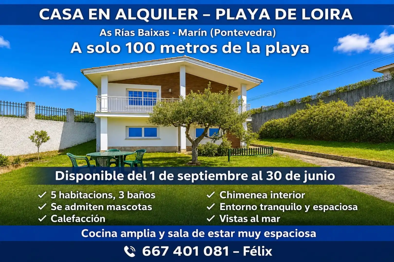 Casa o xalet de lloguer en Marín amb Calefacció, Jardí privat i Terrassa