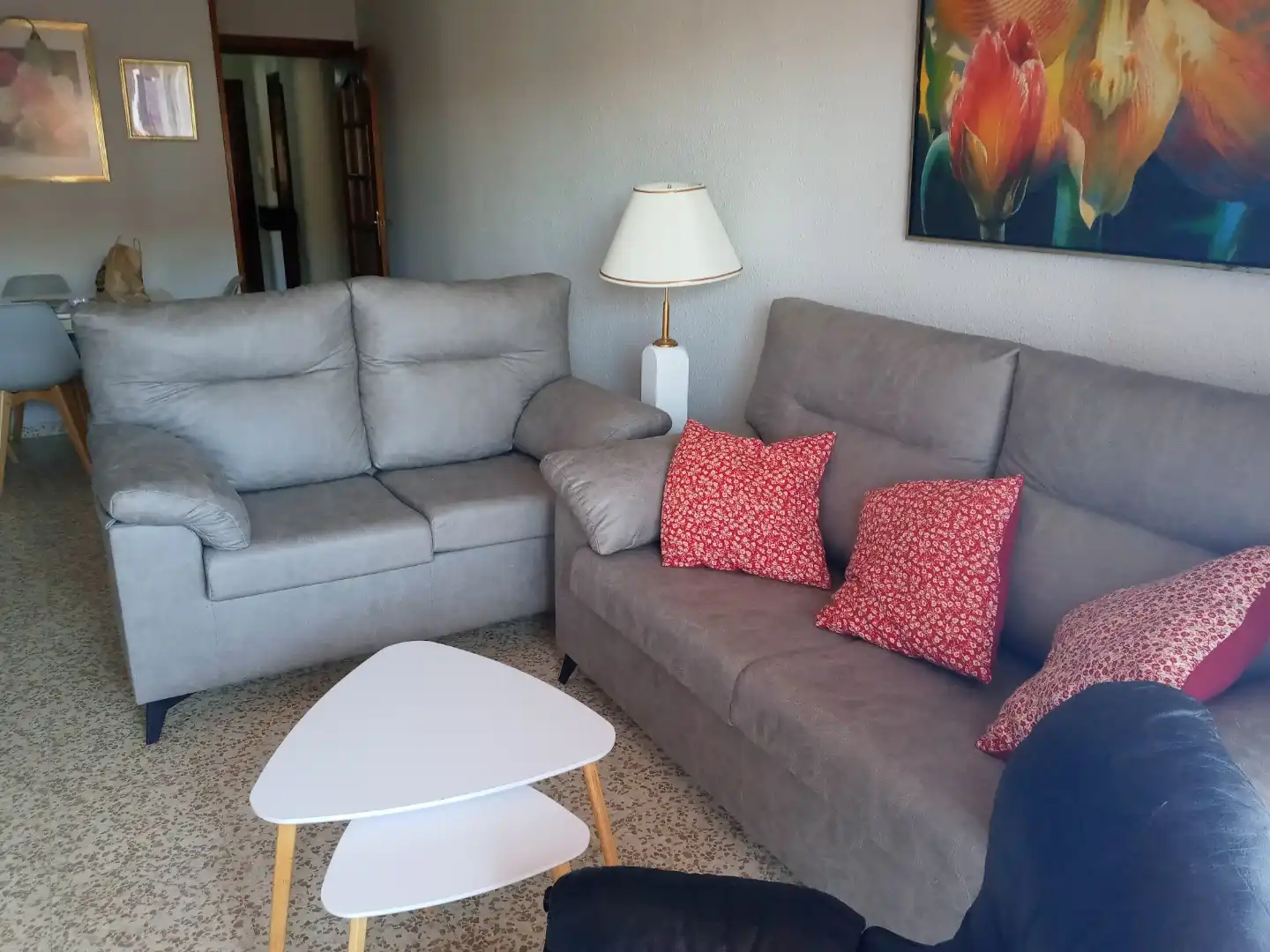 Pis de lloguer a Avenida de Cadiz, 42, Barrio de Zaidín Sala d'estar de Pis de lloguer en Granada amb Aire condicionat, Jardí privat i Moblat