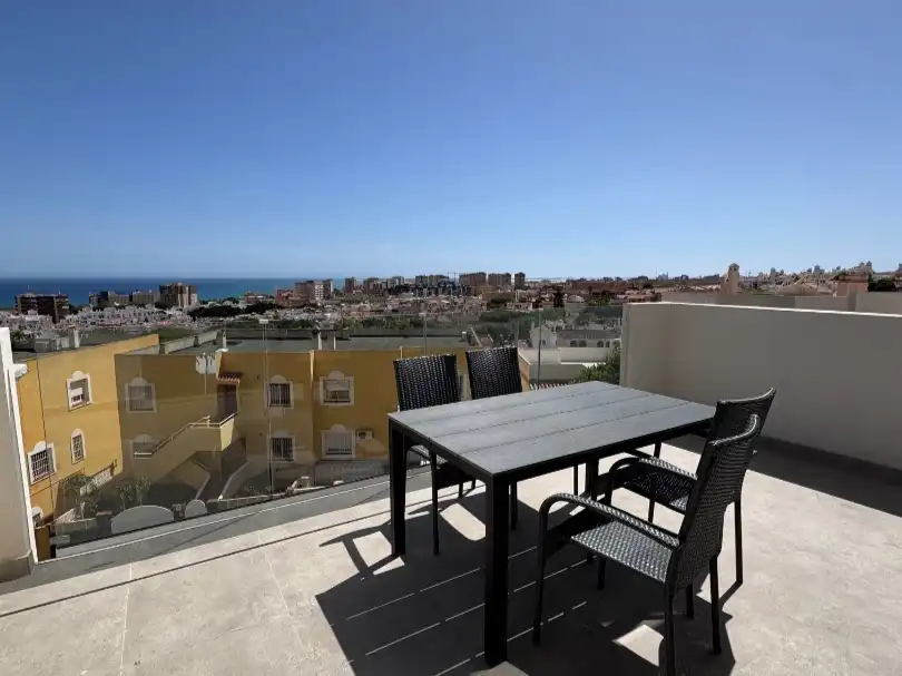 Flat for rent in Calle Florencia, 43, Aguadulce Norte Terrace of Flat for rent in Roquetas de Mar with Air Conditioner, Heating and Parquet flooring