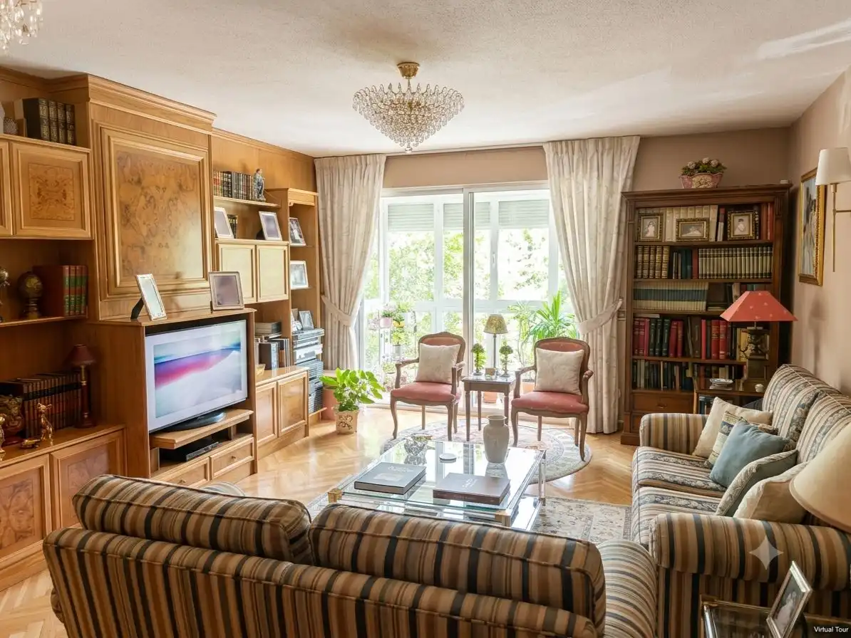 Piso en venta en Calle de los Hermanos García Noblejas, 158, Pueblo Nuevo Sala de estar de Piso en venta en Madrid con Aire acondicionado, Calefacción y Parquet
