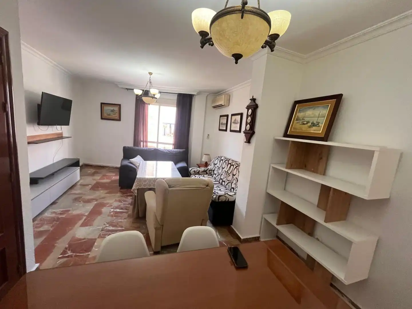 Living room of Flat for rent in Huelva  with Air Conditioner, Heating and Furnished