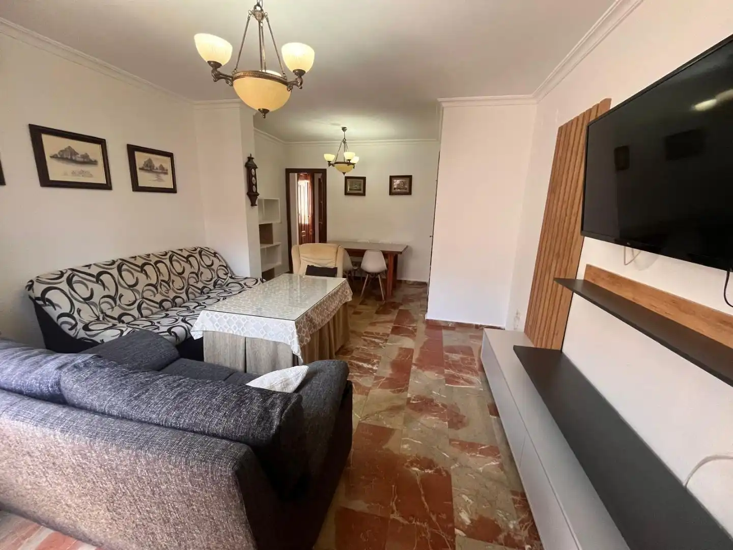 Living room of Flat for rent in Huelva  with Air Conditioner, Heating and Furnished