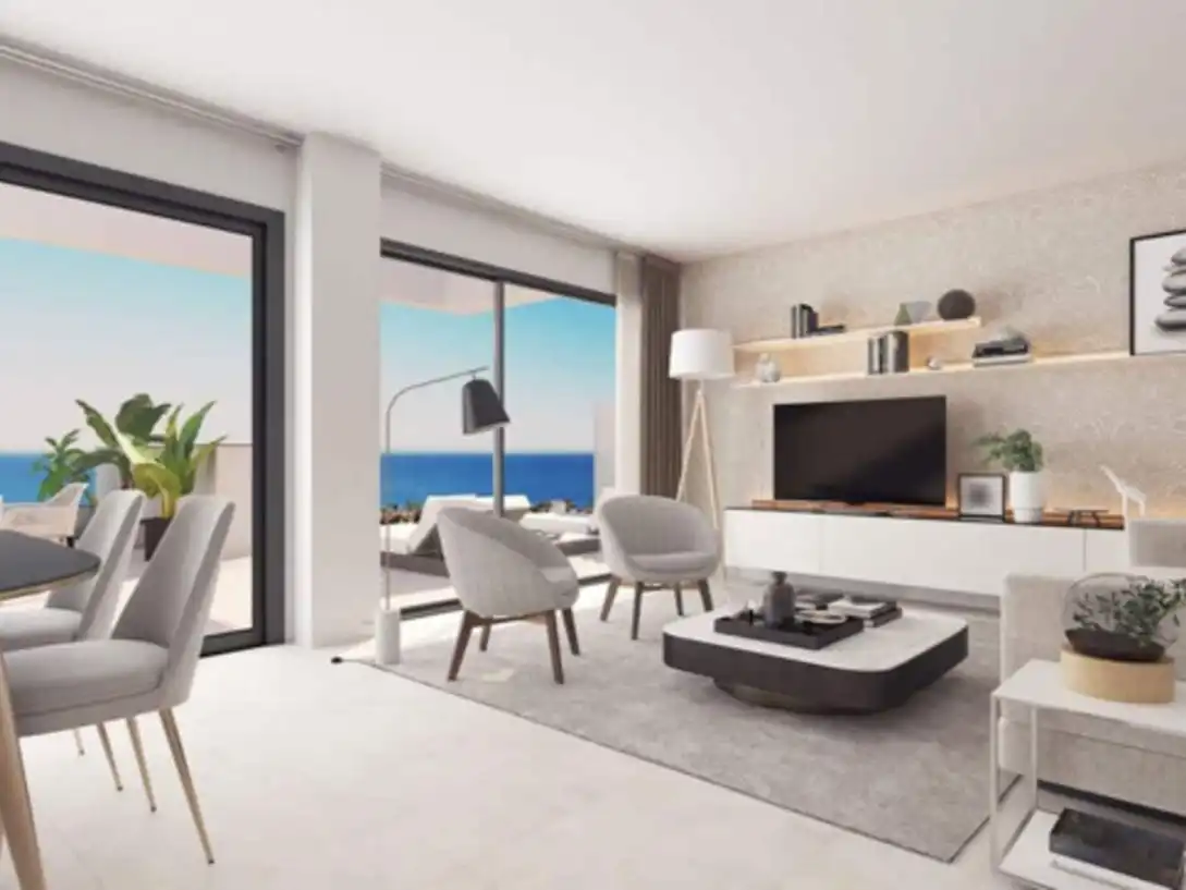 Apartament en venda a Urbanizacion Bellavista, 8, Alcorrín Sala d'estar de Apartament en venda en Manilva amb Aire condicionat, Terrassa i Piscina