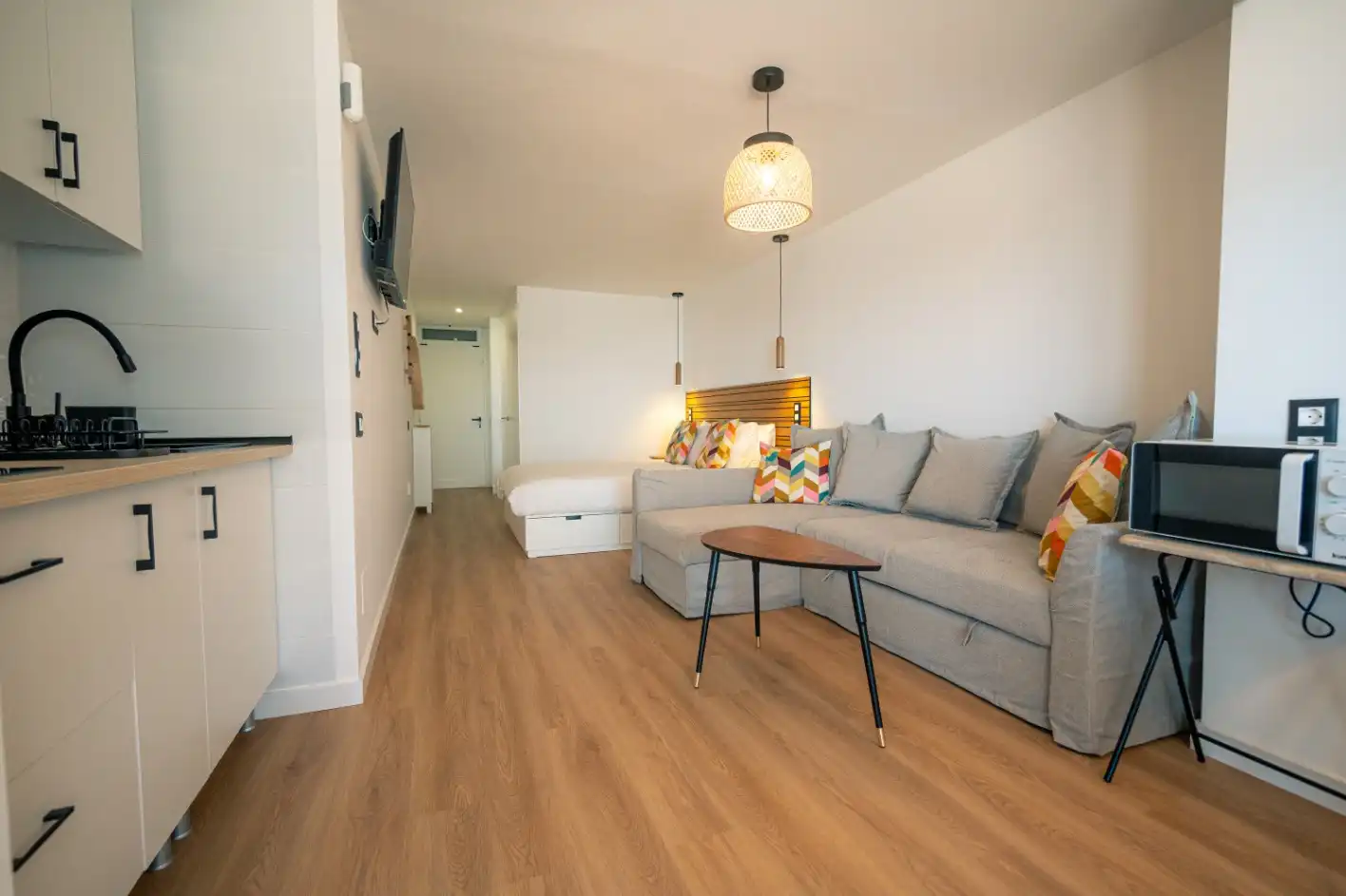 Estudi de lloguer a Avenida de la Verga, 4, Arguineguín Sala d'estar de Estudi de lloguer en Mogán amb Parquet, Terrassa i Moblat