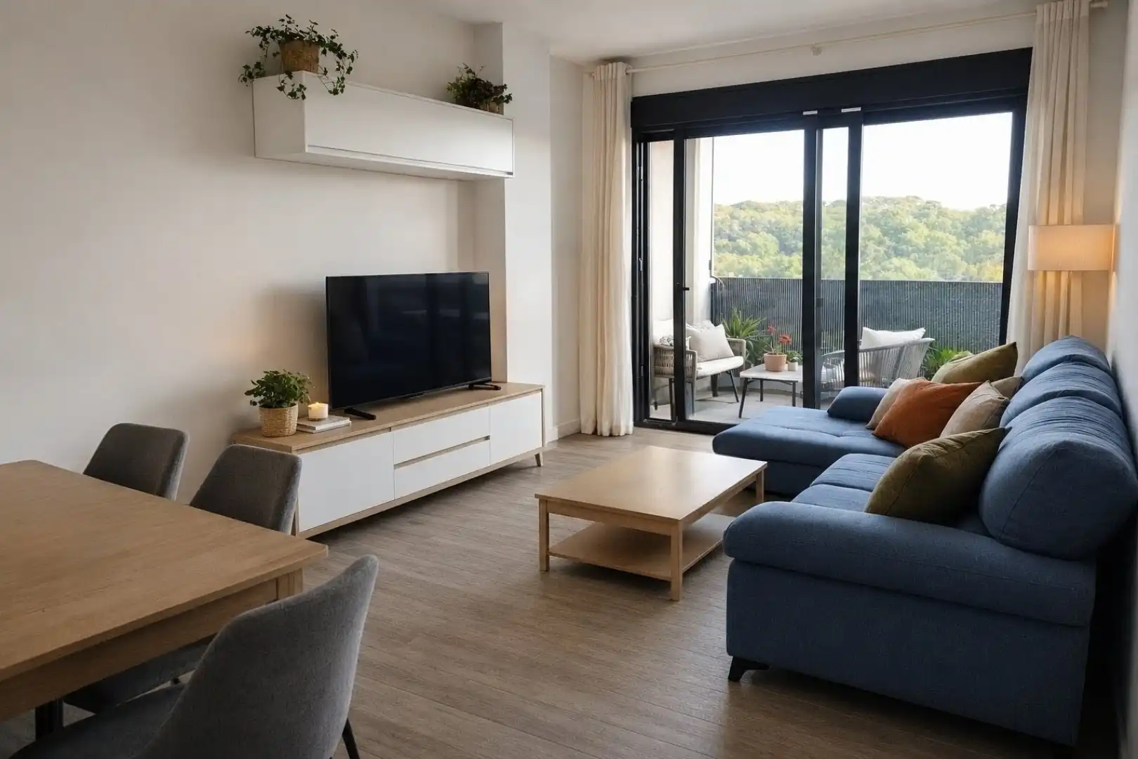 Flat for sale in Carrer de Miquel Marti I Pol, 3, Masia Nova - Solicrup Living room of Flat for sale in Vilanova i la Geltrú with Air Conditioner, Terrace and Swimming Pool