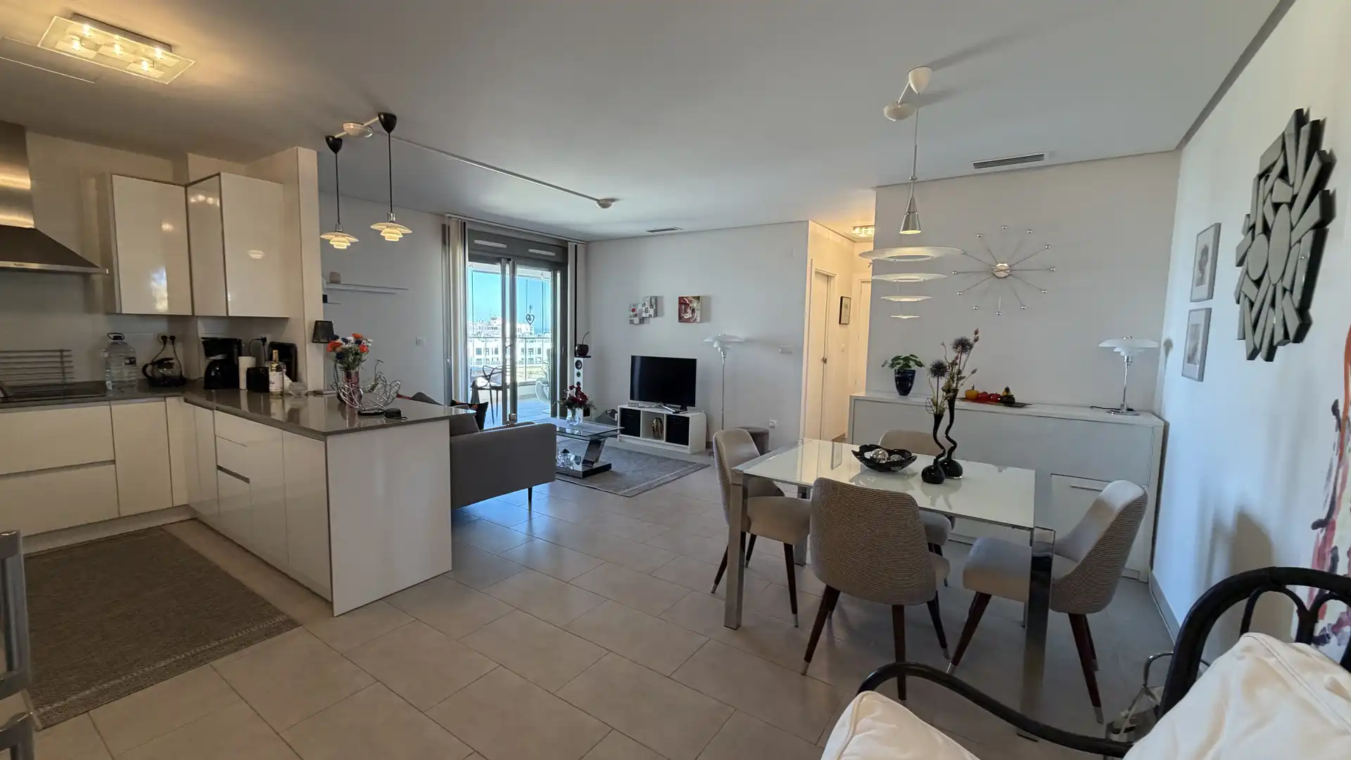 Flat for rent in Polígono E-2 el Barranco, 1b, Orihuela Costa Living room of Flat for rent in Orihuela with Air Conditioner, Terrace and Swimming Pool