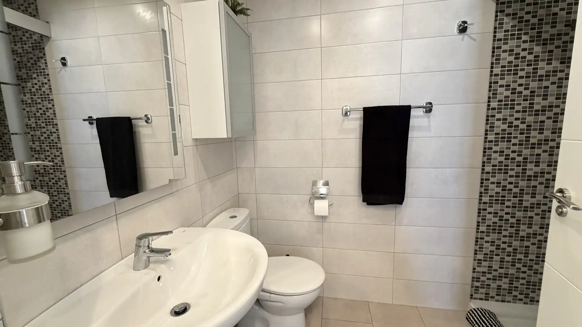 Flat for rent in Polígono E-2 el Barranco, 1b, Orihuela Costa Bathroom of Flat for rent in Orihuela with Air Conditioner, Terrace and Swimming Pool
