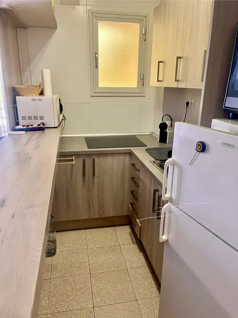 Apartments for rent in Carrer dels Replanells, 7, Pla de Maset - Cap de Salou Kitchen of Apartments for rent in Salou with Private garden, Terrace and Swimming Pool