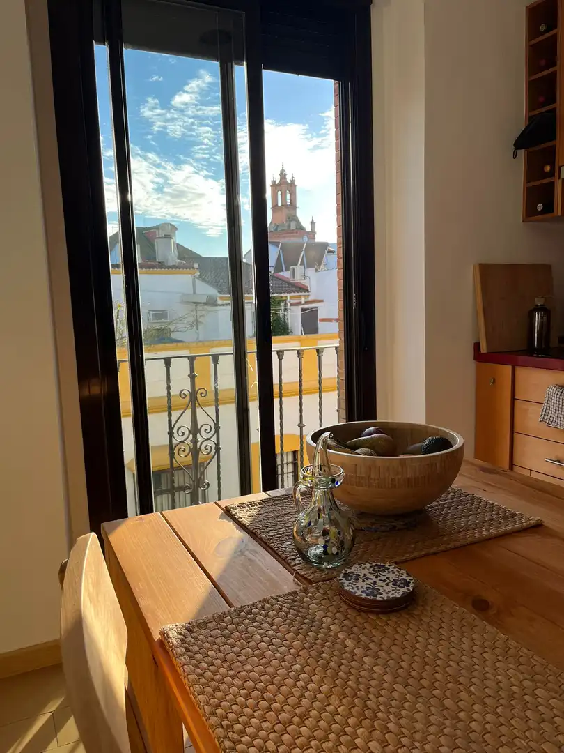 Habitació a Calle de Santa Clara, 2, San Lorenzo Terrassa de Dúplex per a compartir en Sevilla amb Aire condicionat, Calefacció i Jardí privat