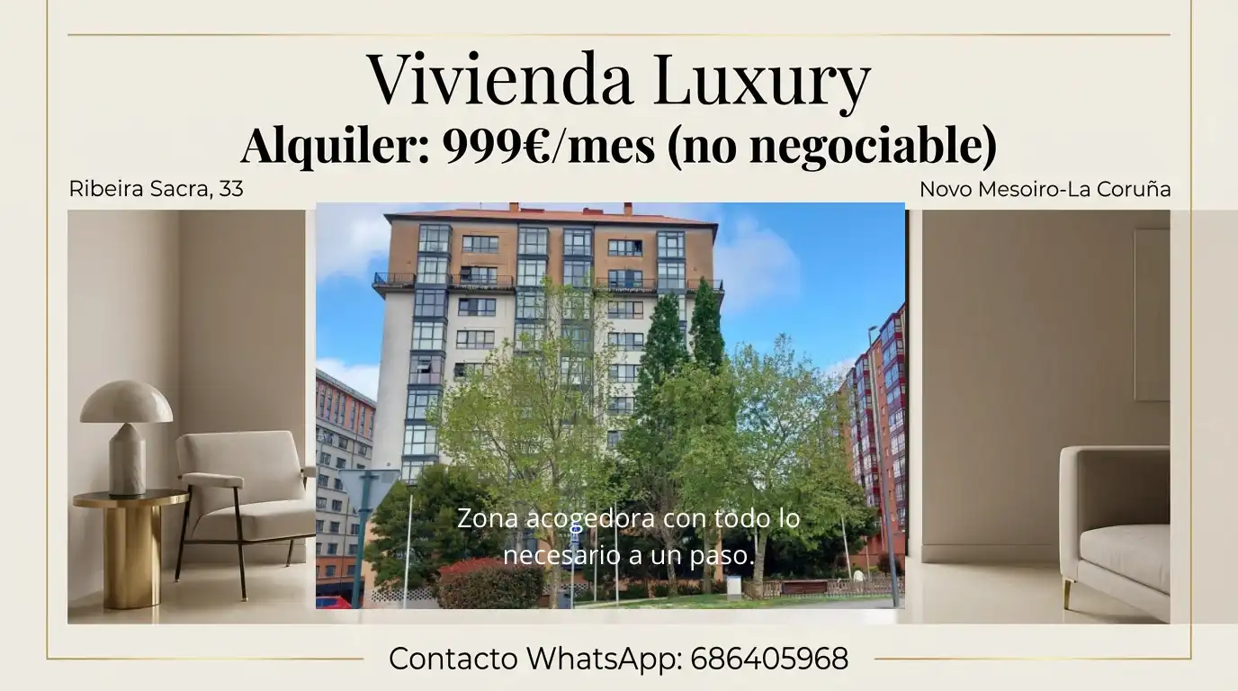 Flat for rent in Rúa Ribeira Sacra, 19, Mesoiro Exterior view of Flat for rent in A Coruña Capital with Heating, Parquet flooring and Storage room