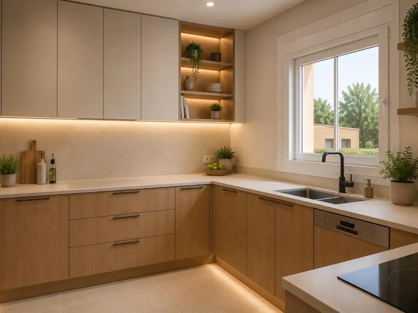 Küche von Einfamilien-Reihenhaus zum Verkauf in Girona Capital mit Terrasse und Balkon