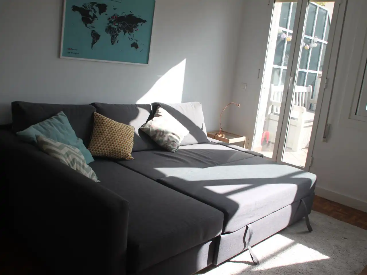 Wohnzimmer von Dachboden zur Miete in Madrid mit Klimaanlage, Heizung und Parkett