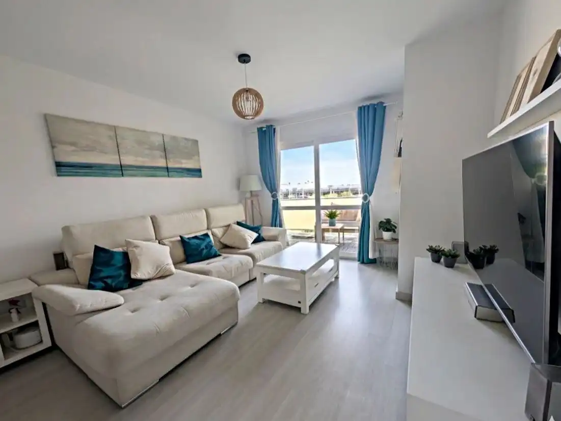 Living room of Flat for sale in Málaga Capital  with Air Conditioner, Terrace and Swimming Pool