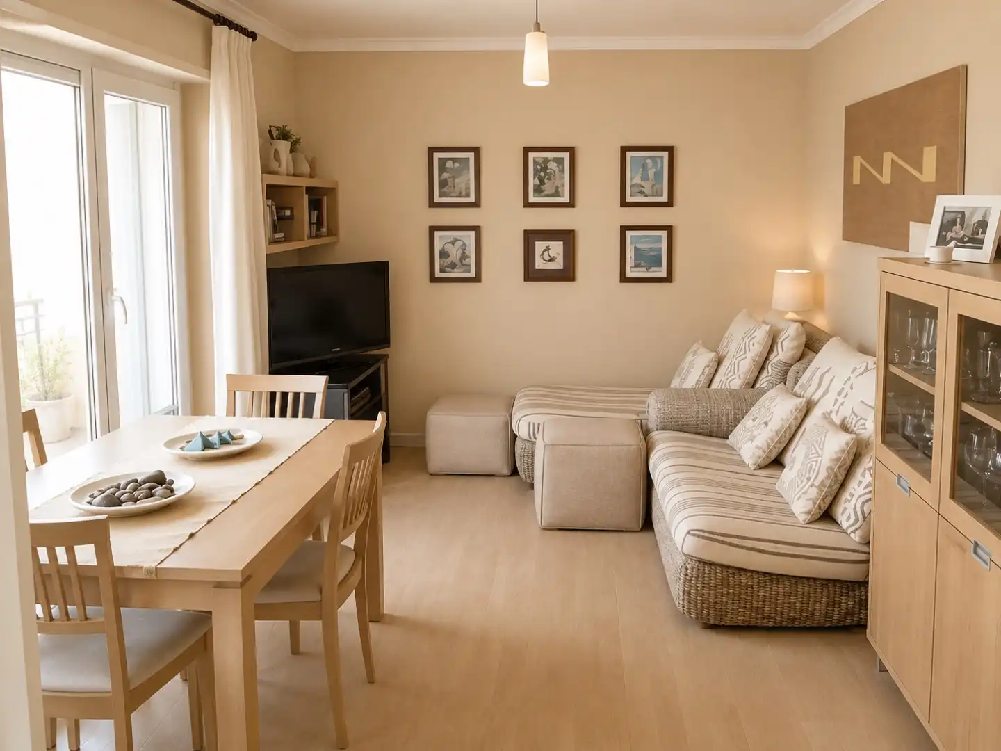 Sala de estar de Piso en venta en Sopela con Terraza, Amueblado y Parking comunitario