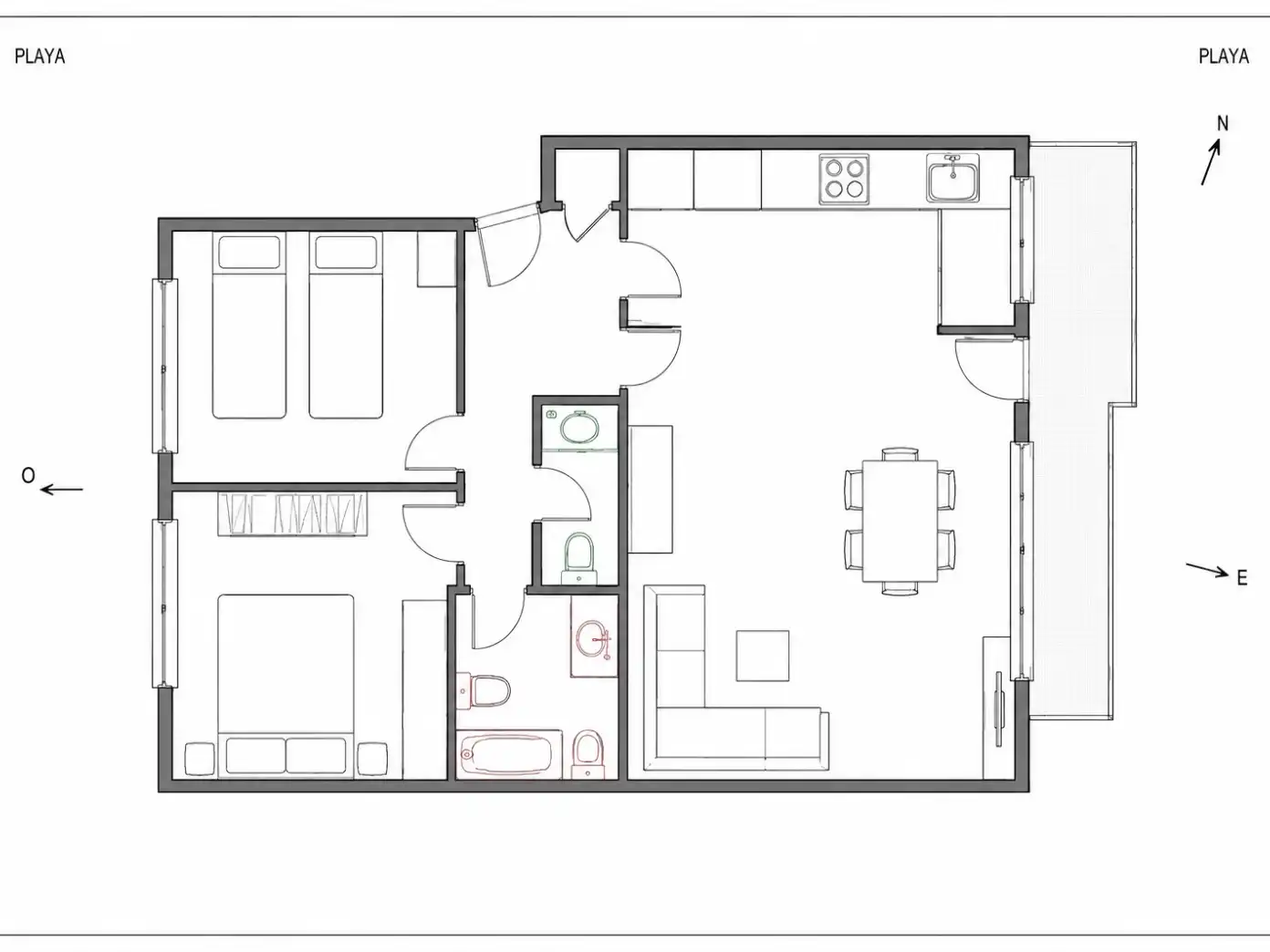 Piso en venta en Sopela con Terraza, Amueblado y Parking comunitario