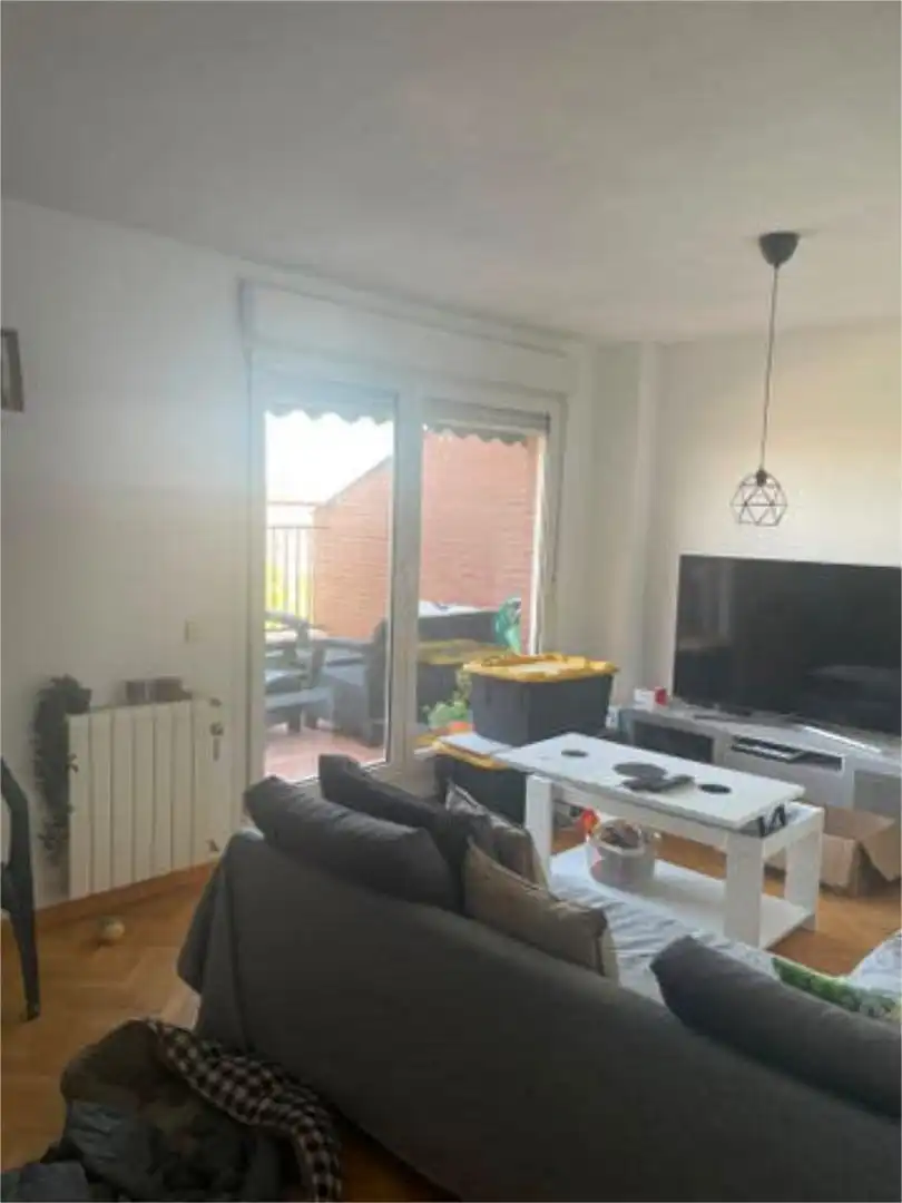 Sala d'estar de Àtic de lloguer en Madrid amb Calefacció, Jardí privat i Terrassa