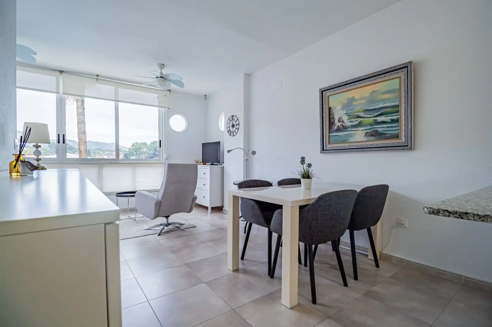Dining room of Flat for rent in L'Alfàs del Pi  with Air Conditioner, Heating and Private garden