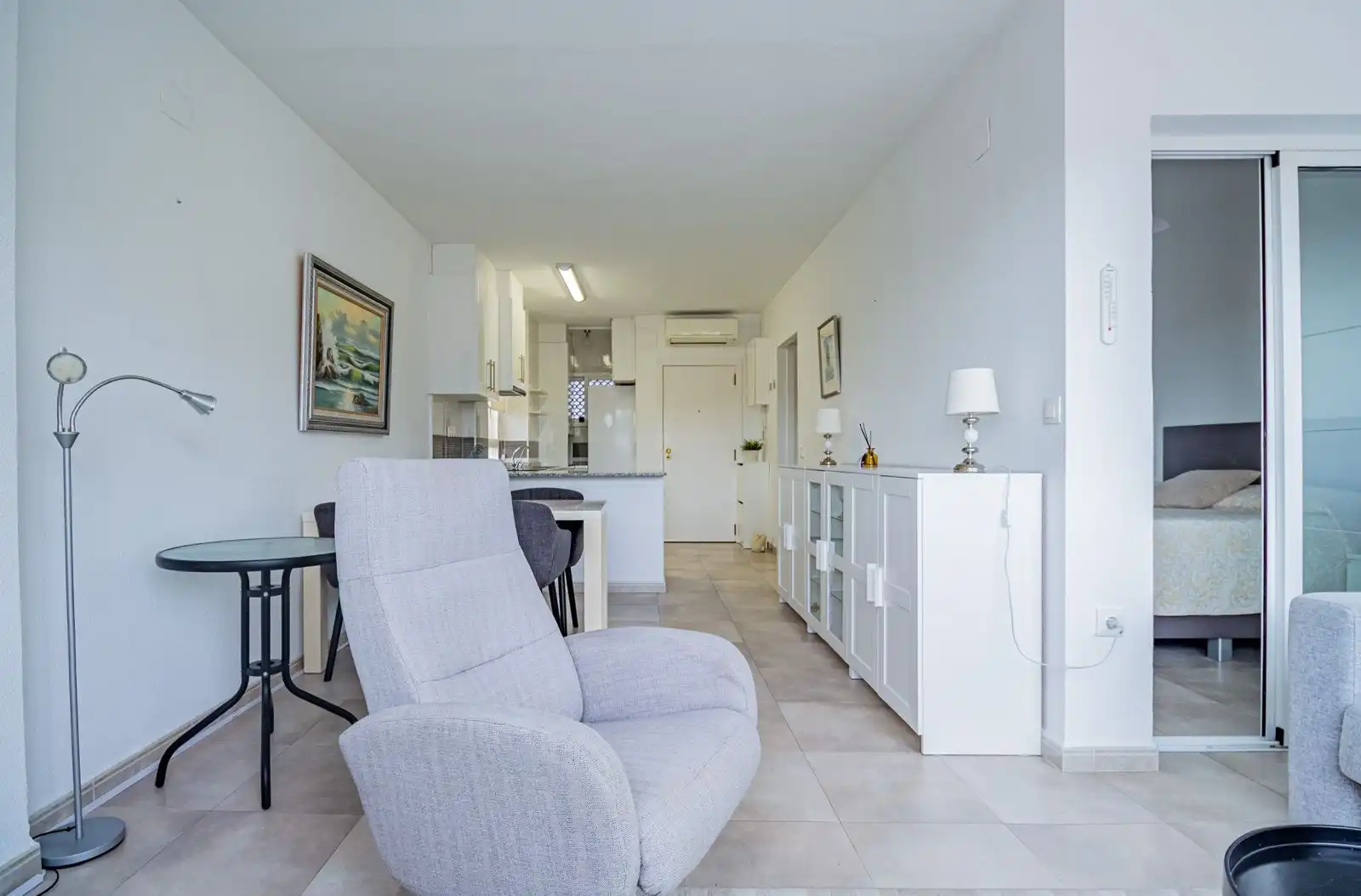Living room of Flat for rent in L'Alfàs del Pi  with Air Conditioner, Heating and Private garden