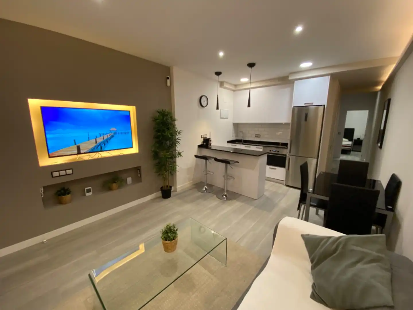 Sala de estar de Apartamento de alquiler en  Madrid Capital con Aire acondicionado