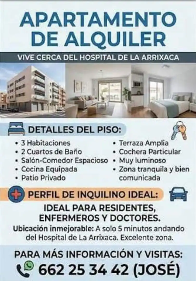 Vista exterior de Piso de alquiler en Murcia con Calefacción, Terraza y Amueblado